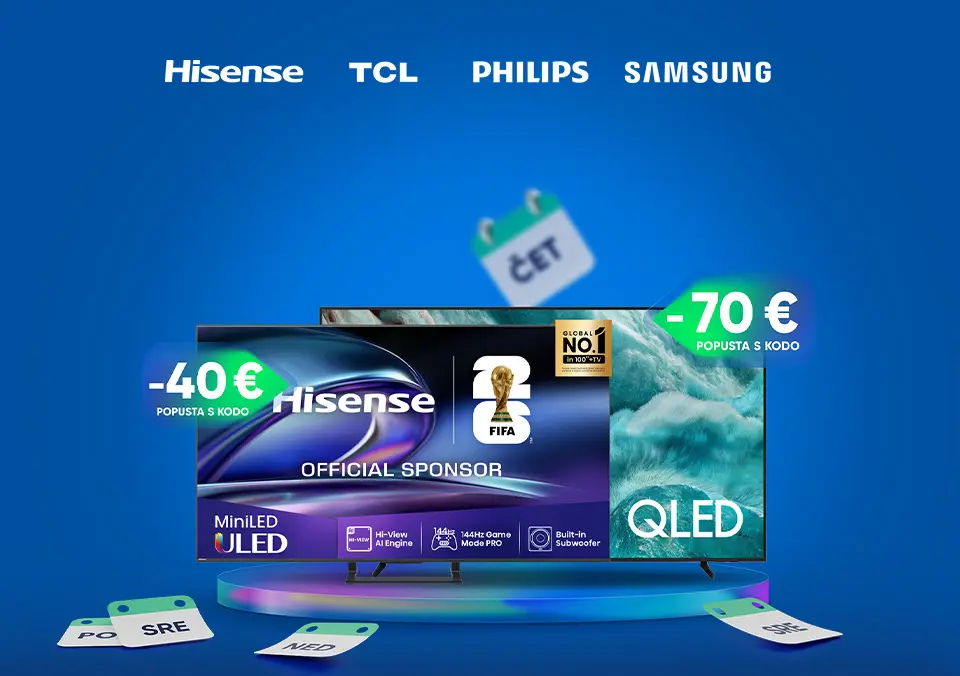 S kodo prihrani na izjemne televizorje!