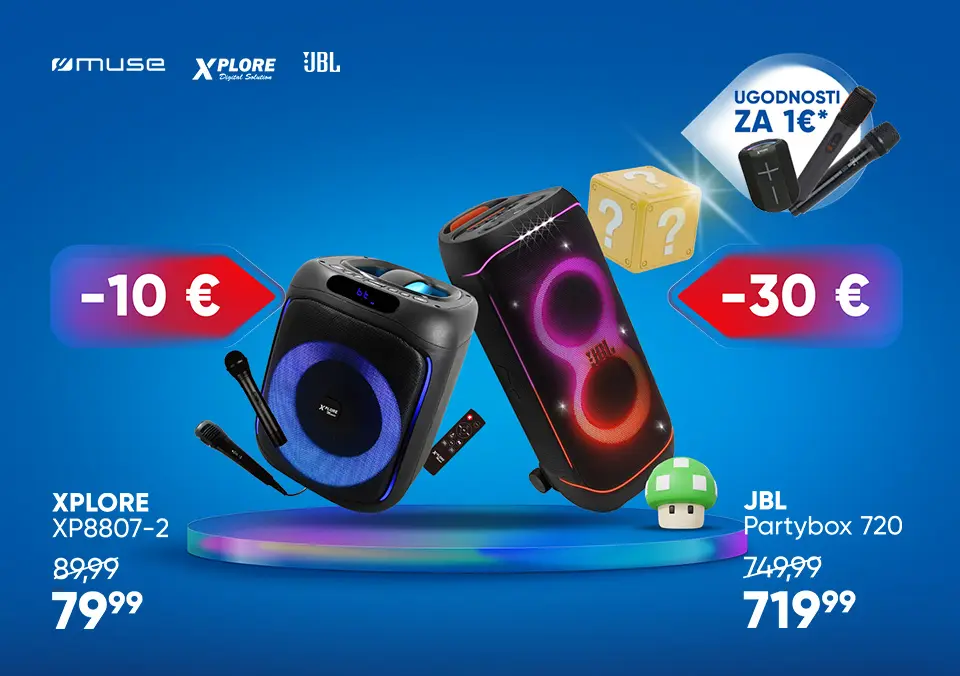 Ob nakupu izbranih karaok, ugodnost za 1€