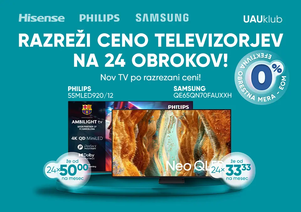 Razreži cene televizorjev na do 24 obrokov!