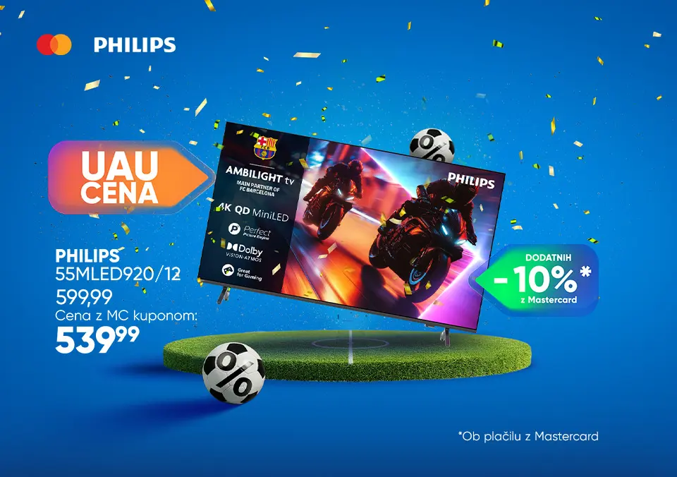 Vsaka tekma v pravih barvah! Samo s Philips televizorji