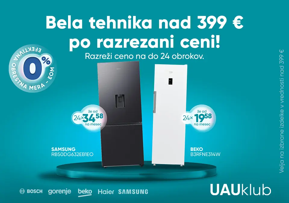 Bela tehnika nad 399 € po razrezani ceni!