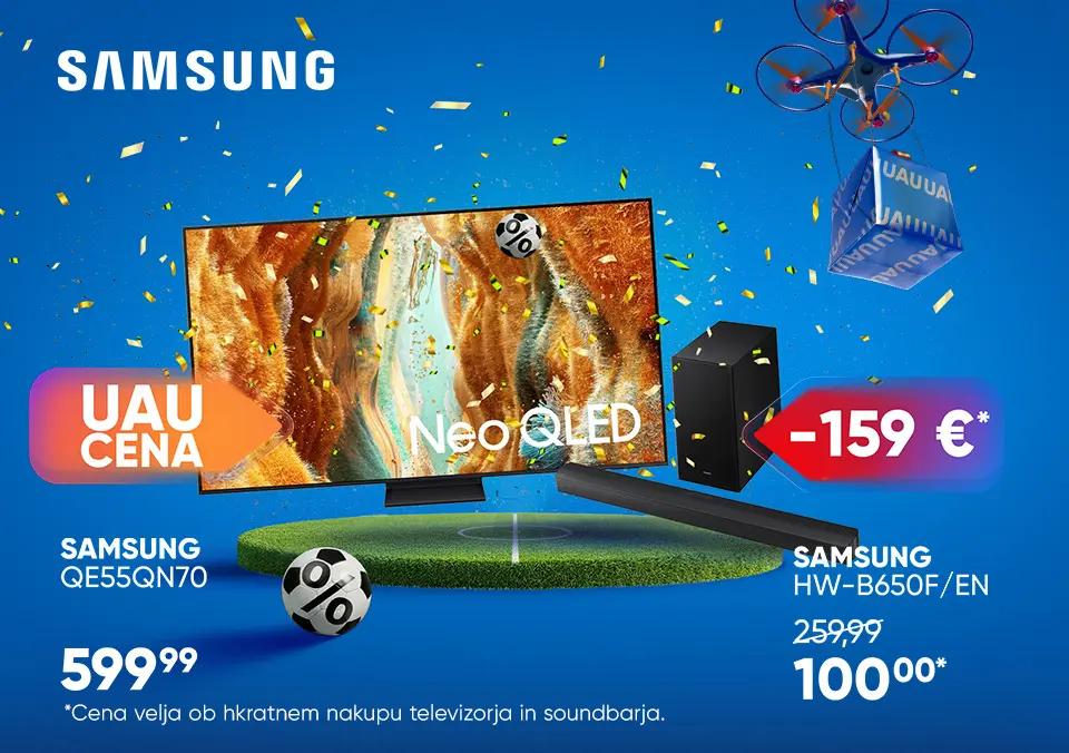 Ob nakupu Samsung televizorja prejmi soundbar za 100€