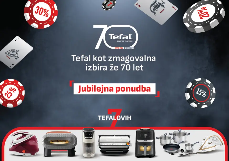Tefal praznuje 70 let in ti prinaša zmagovalne izbire za tvoj dom!