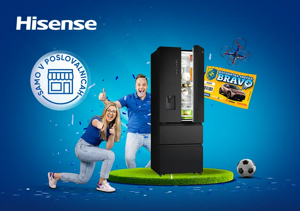 Kupi Hisense hladilnik in srečka bo tvoja!