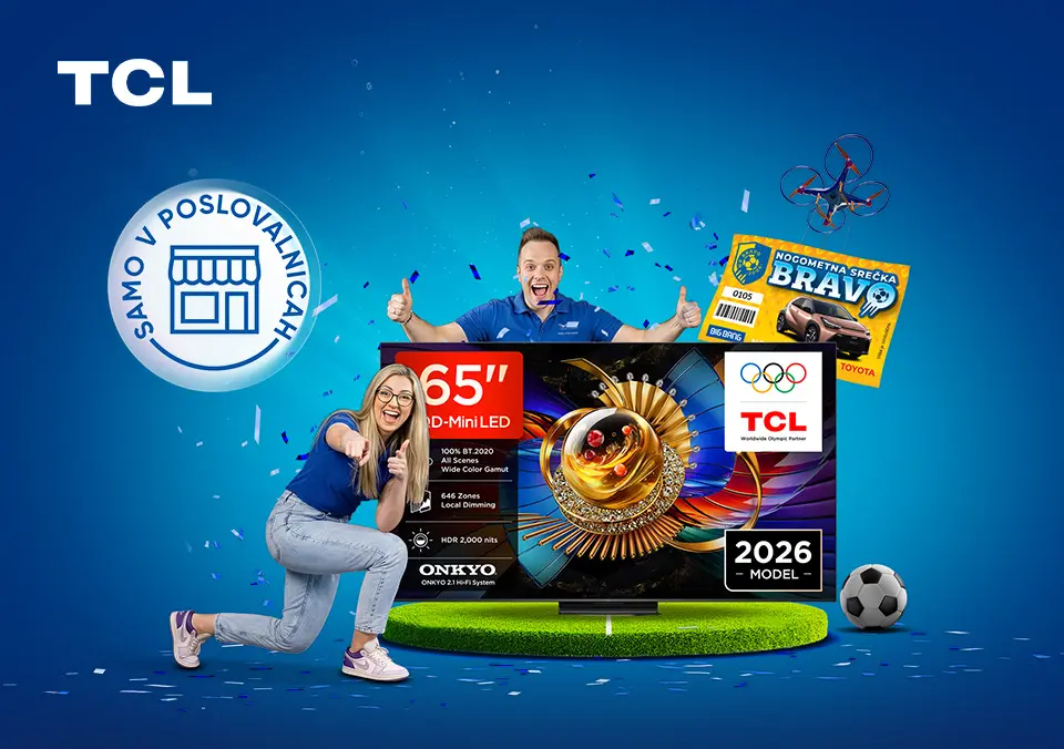 Kupi TCL televizor in srečka bo tvoja!