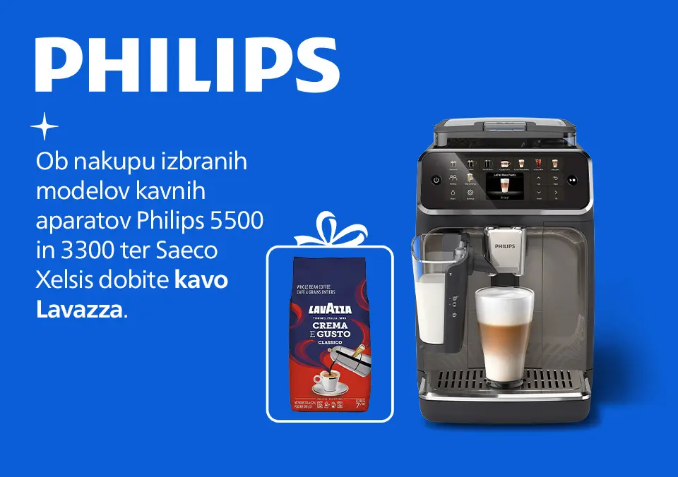 Ob nakupu Philips kavnega aparata GRATIS kava Lavazza