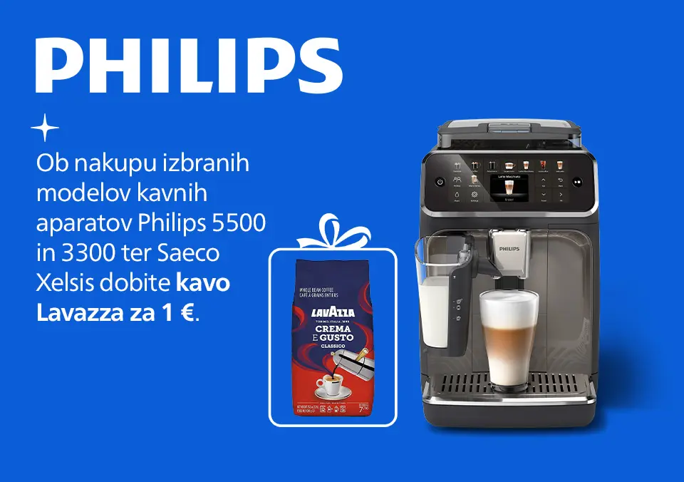 Ob nakupu Philips kavnega aparata GRATIS kava Lavazza
