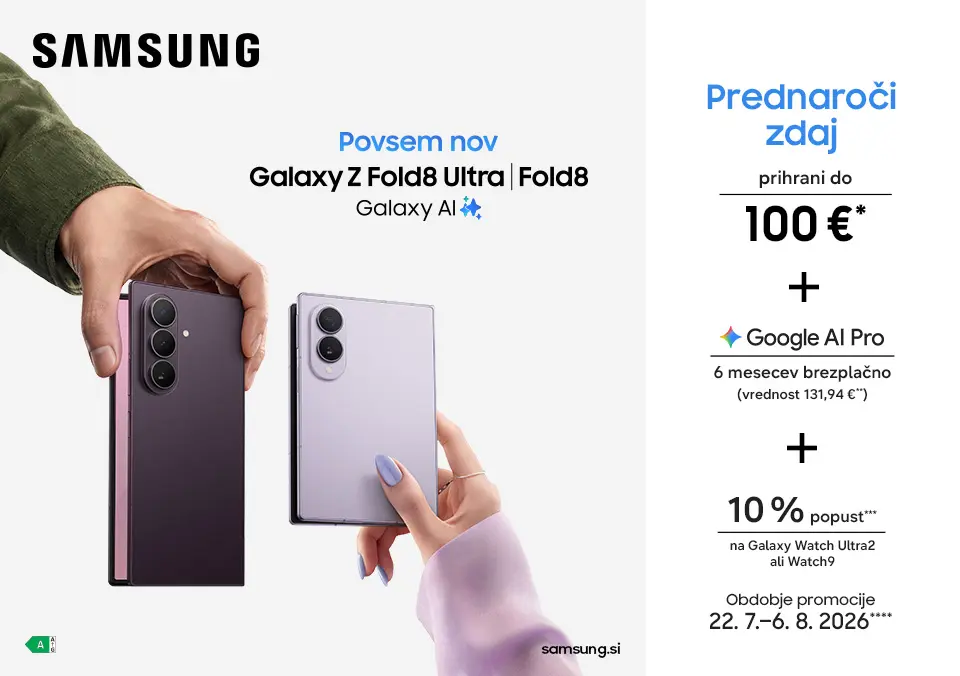 Prednaroči Galaxy Z Fold8 Ultra, Fold8 ali Flip8