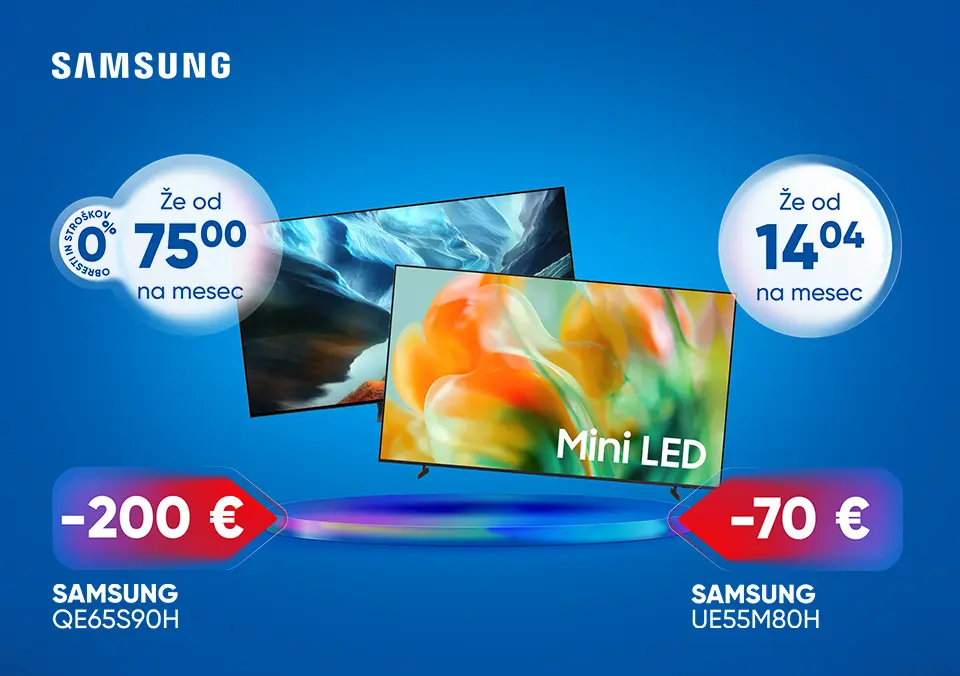 Samsung TV danes, plačilo po obrokih.