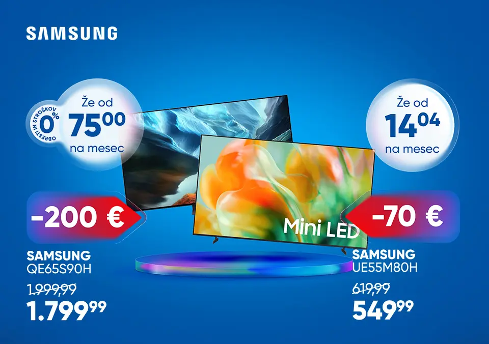 Samsung TV danes, plačilo po obrokih.