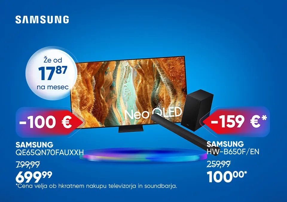 Ob nakupu Samsung televizorja prejmi soundbar za 100€