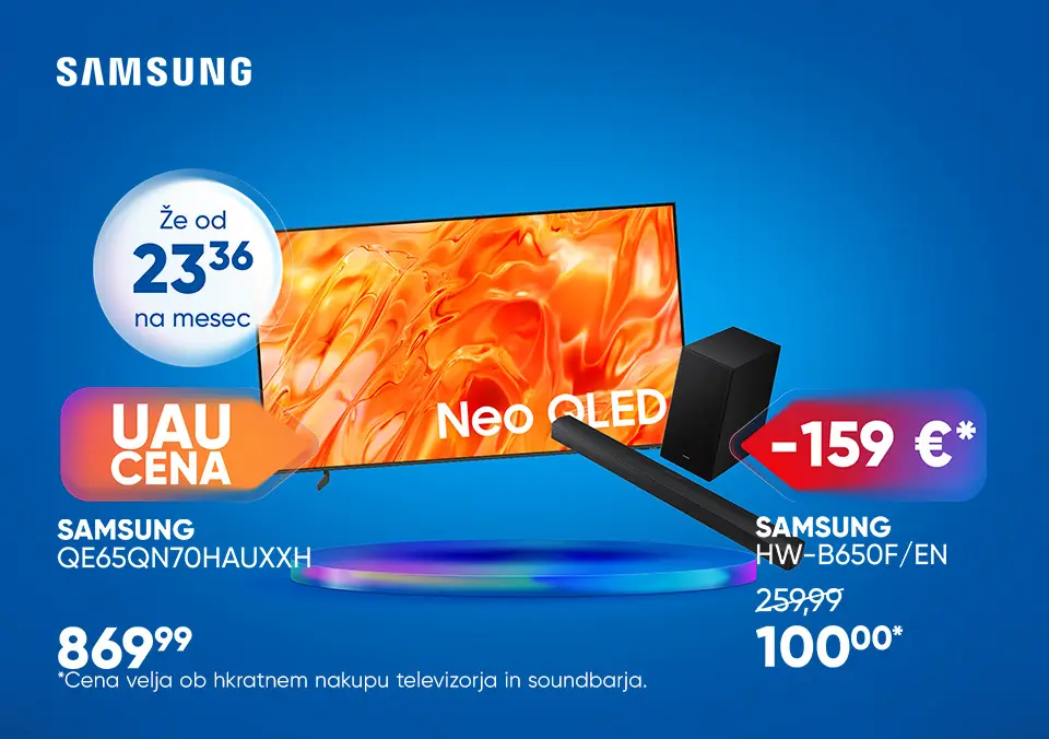 Ob nakupu Samsung televizorja prejmi soundbar za 100€