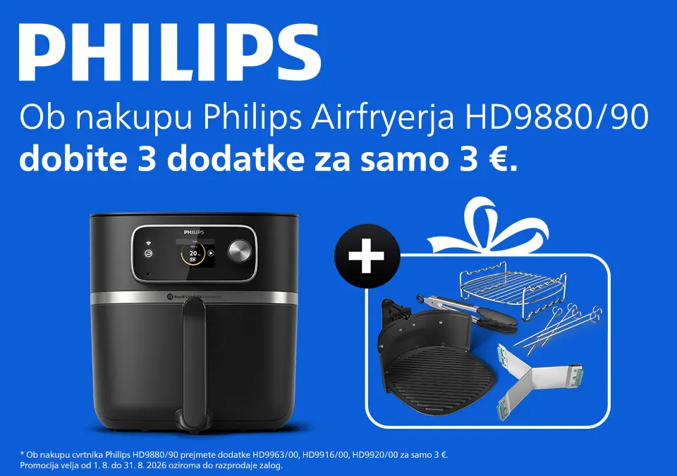 Ob nakupu Philips Airfryerja dobiš 3 dodatke za samo 3 €