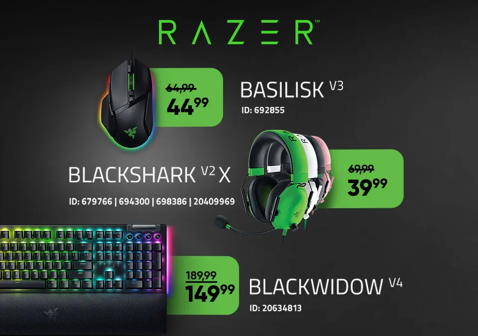 Razer oprema za boljšo igro po top cenah!