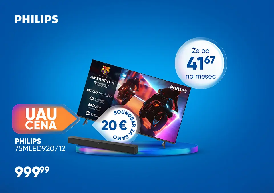 Ob nakupu Philips TVja, soundbar za samo 20€!