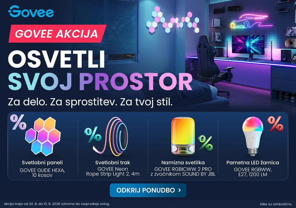 Osvetli svoj prostor z Govee pametno razsvetljavo – za delo, sprostitev in tvoj stil.