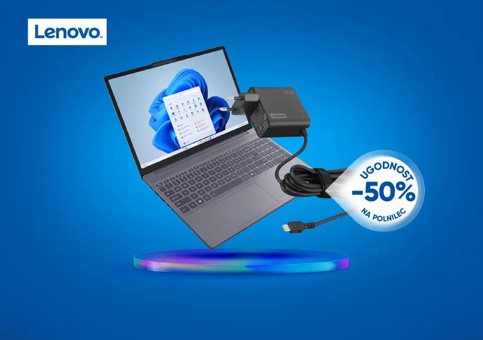 Ob nakupu Lenovo prenosnika do polnilca za kar 50 % manj!