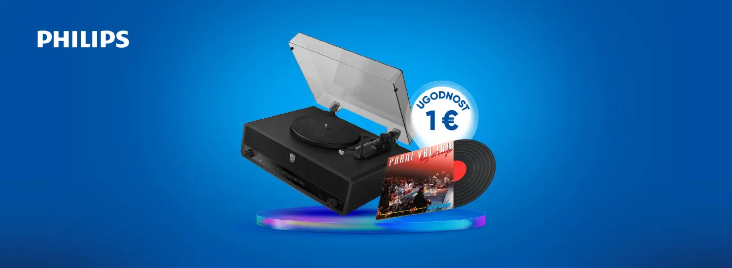 Ob nakupu izbranega Philips gramofona, LP plošča po izbiri 1 €