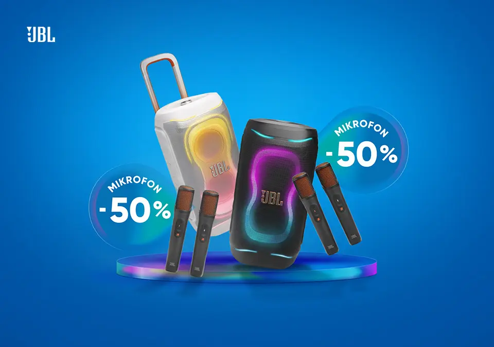 Ob nakupu JBL PartyBox mikrofon kar -50%!