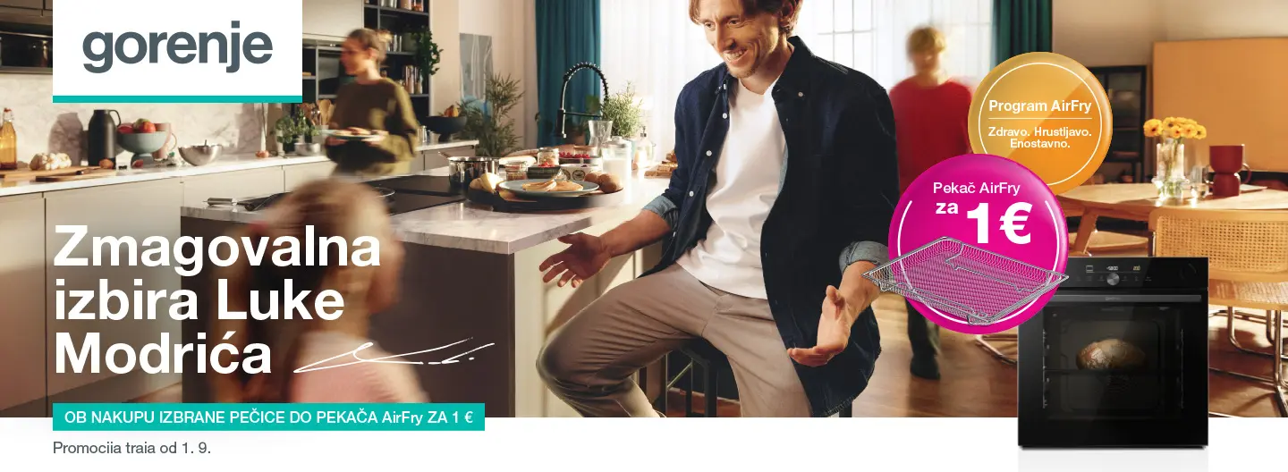 Ob nakupu določenih pečic Gorenje pekač Airfry za samo 1 €