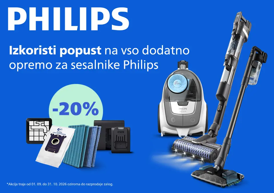Izkoristi popust na vso dodatno opremo za sesalnike Philips