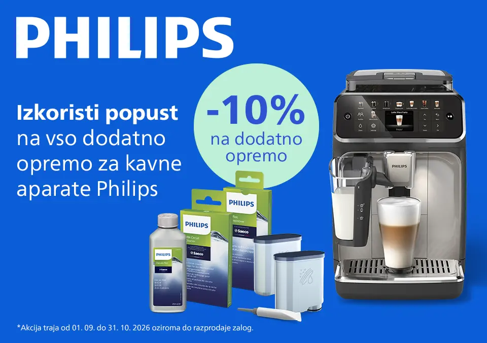 Izkoristi popust na vso dodatno opremo za kavne aparate Philips