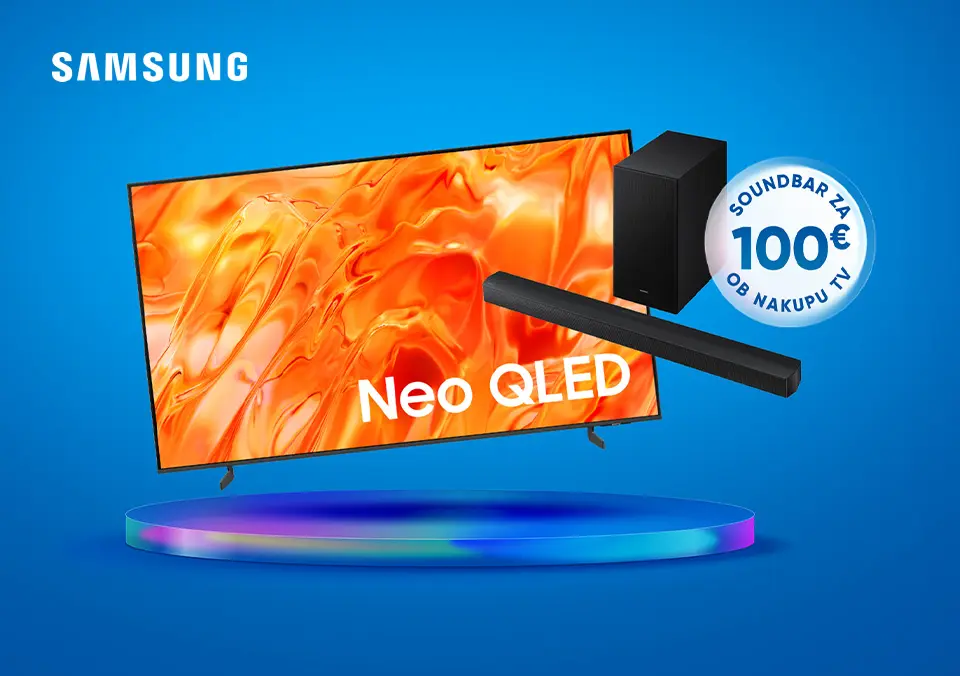 Ob nakupu Samsung TV-ja, prejmi soundbar za 100€!