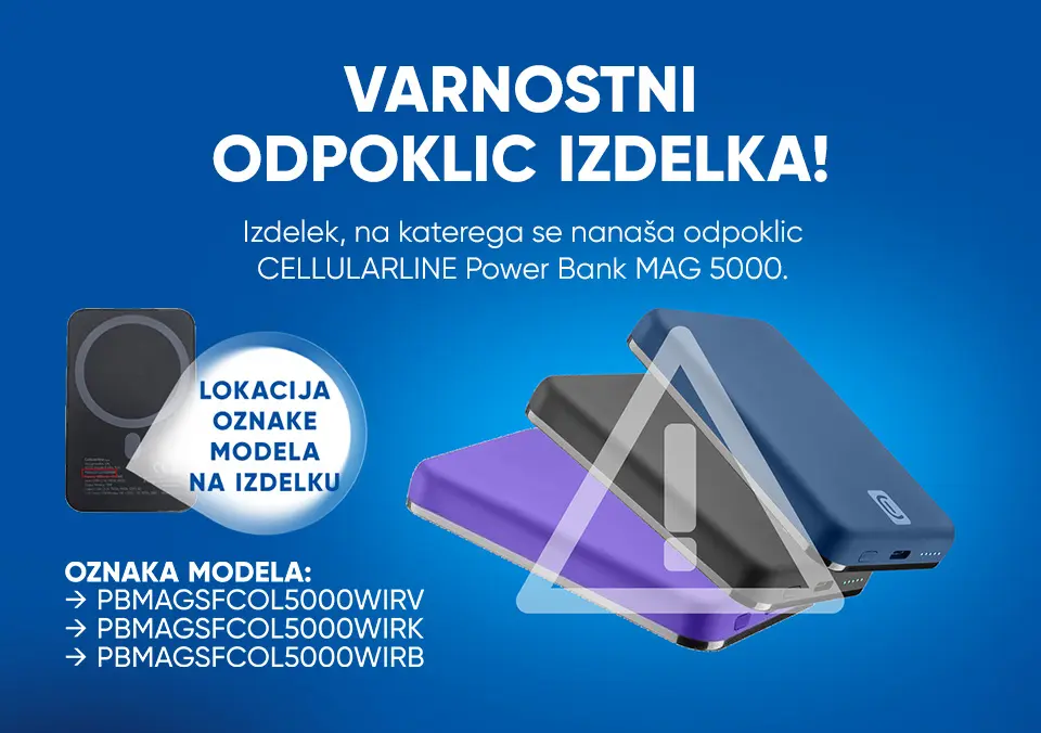 Varnostni odpoklic izdelka CellularLine MAG5000