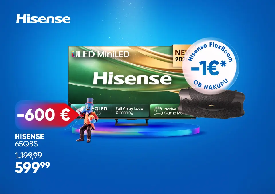 Ob nakupu televizorja ugodnost za 1 €!