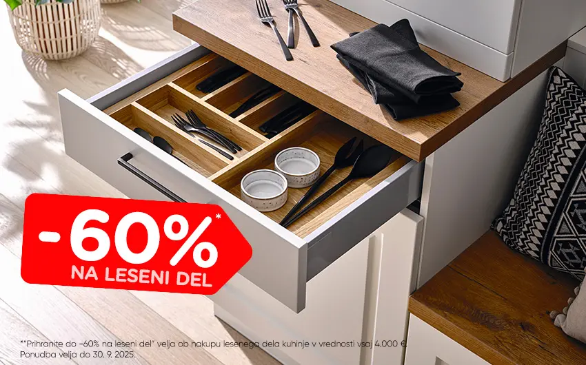 -60 % popusta na leseni del kuhinje